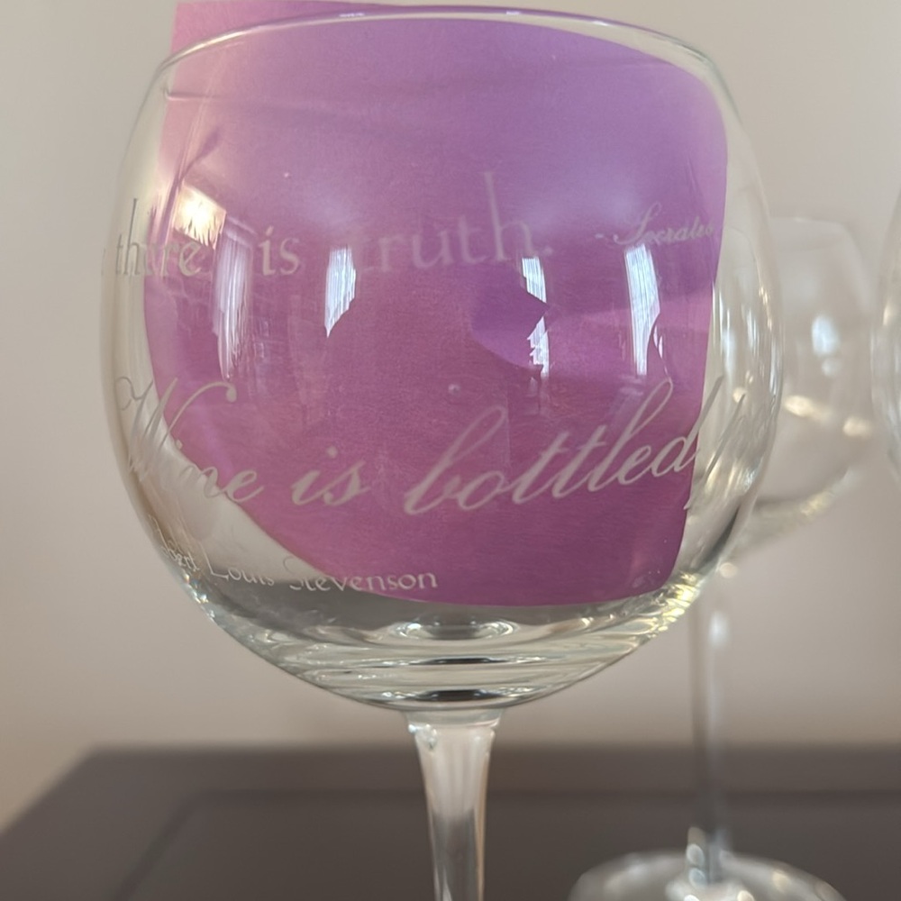 Pottery Barn Wine Quote Red Wine Glasses - Picture 3 of 9